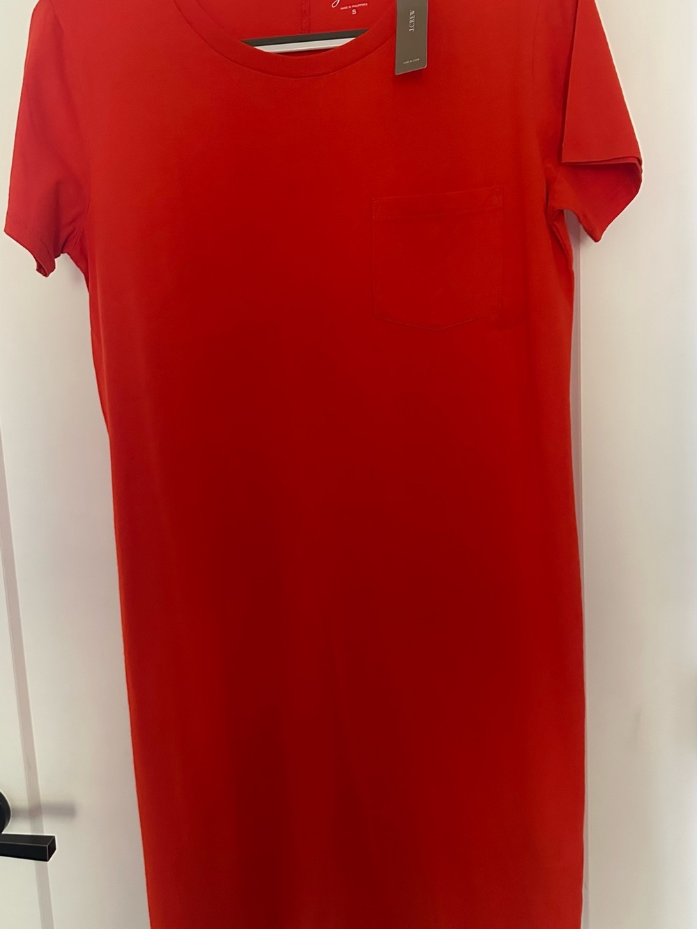 J. Crew Happy Orange-Red 100% cotton T-shirt dress, small